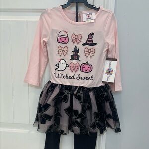 Country Kids Pink and Black Halloween Matching Set